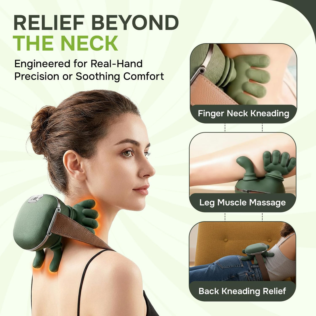 6D Hand Simulated Neck Massager Deep Tissue Relief